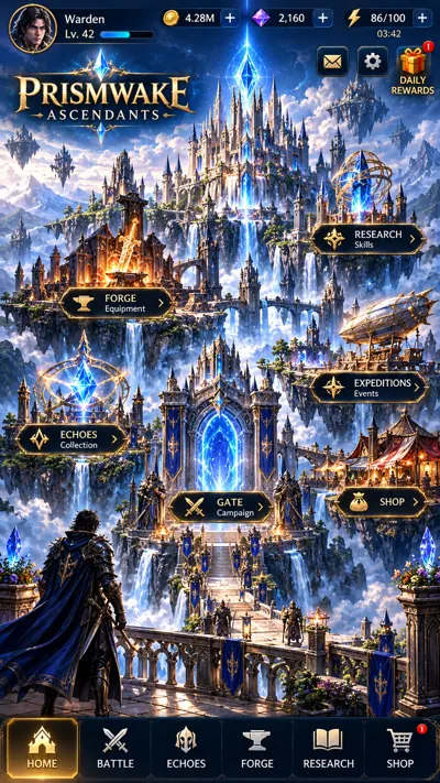 Floating city and home screen concept